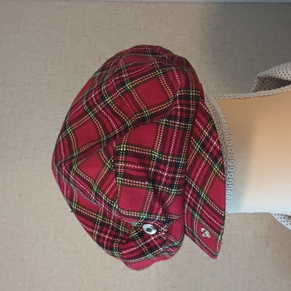 5/$15The Children's Place Boy's 0-6mos red plaid newspaper boy style hat